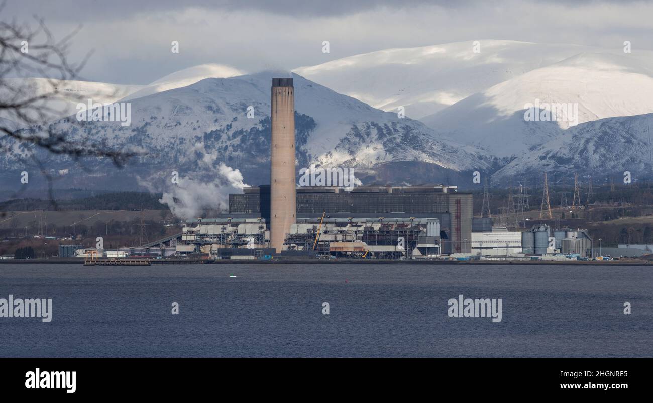 La centrale elettrica di Longannet era una grande centrale elettrica a carbone a Fife, e l'ultima centrale elettrica a carbone in Scozia. Foto Stock