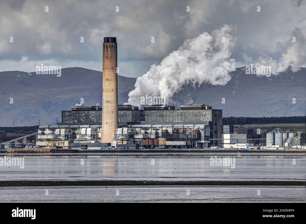 La centrale elettrica di Longannet era una grande centrale elettrica a carbone a Fife, e l'ultima centrale elettrica a carbone in Scozia. Foto Stock
