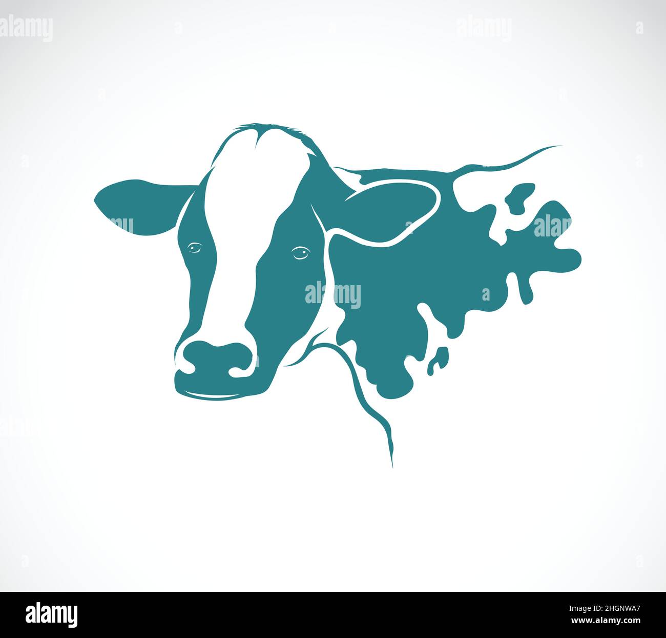 Vettore di una mucca su sfondo bianco. Illustrazione vettoriale a livelli facilmente modificabile. Illustrazione Vettoriale