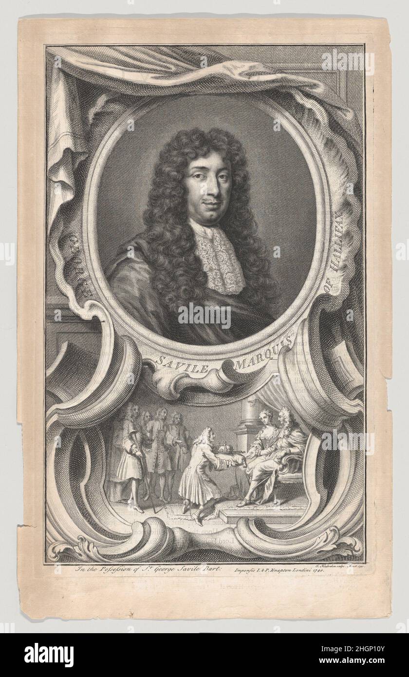 Ritratto di George Savile, marchese di Hallifax 1740 Jacob Houbraken Olandese. Ritratto di George Savile, Marchese di Hallifax 633822 Foto Stock