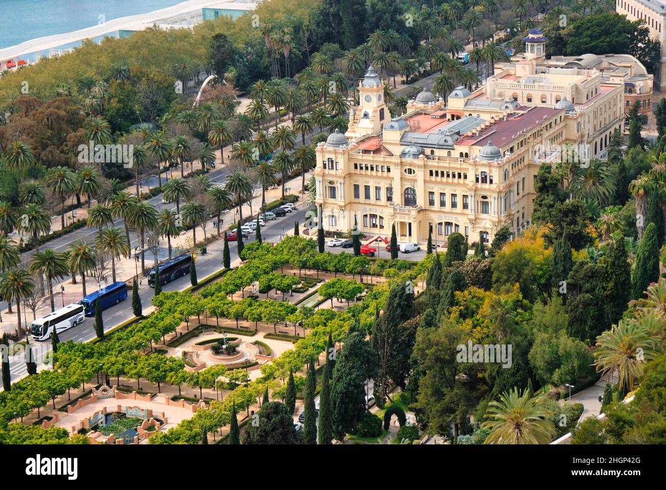 Edificio del municipio di Malaga in Spagna Foto Stock