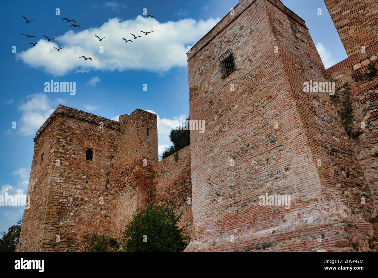 Castello antico di Gibralfaro a Malaga (Spagna) Foto Stock