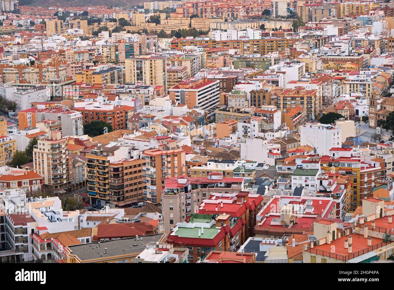 Vista della città di Malaga Foto Stock