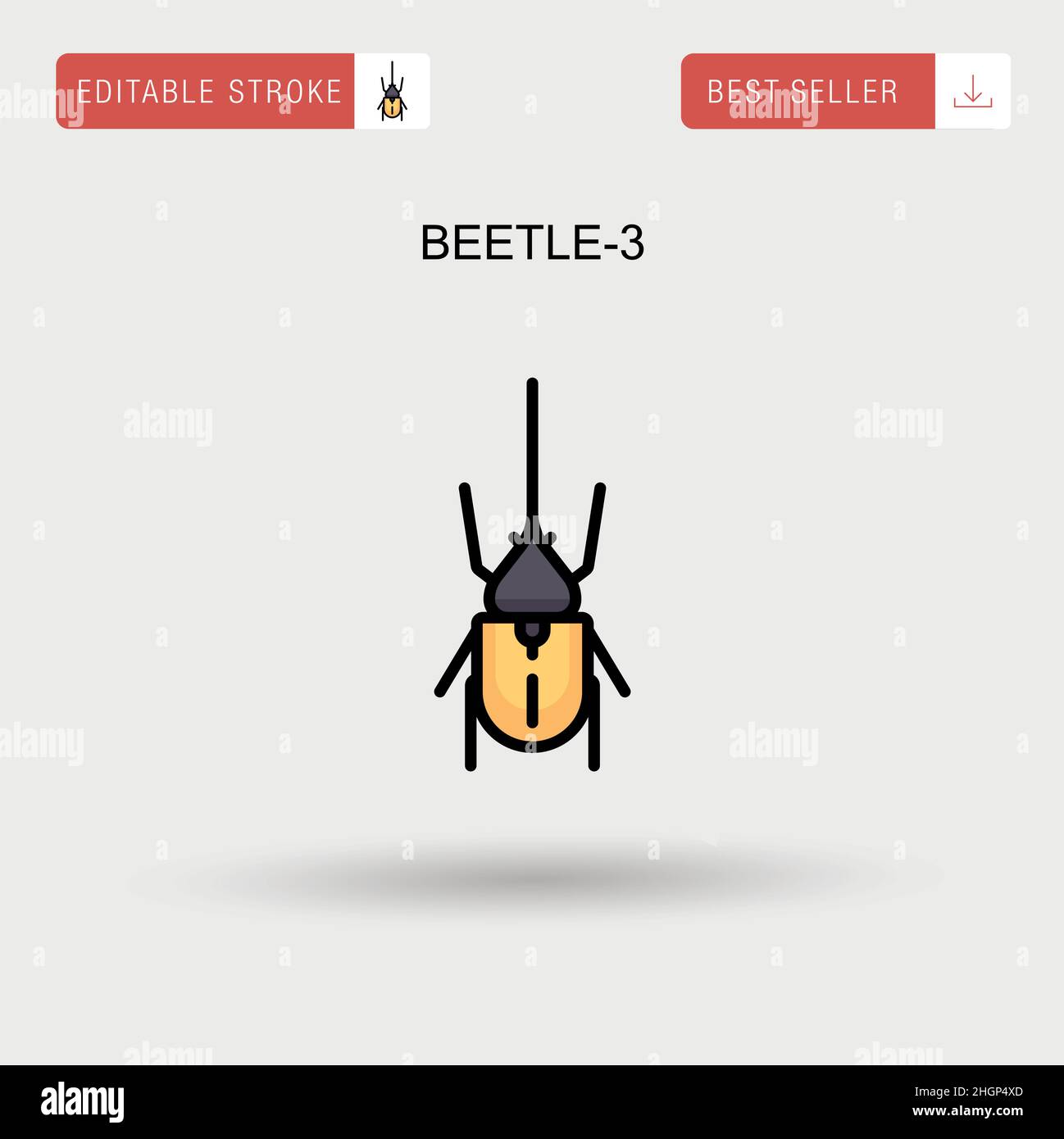 Beetle-3 semplice icona vettoriale. Illustrazione Vettoriale