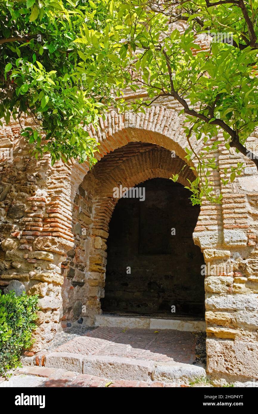 Porta Torre del Cristo a la Alcazaba (Malaga - Spagna) Foto Stock