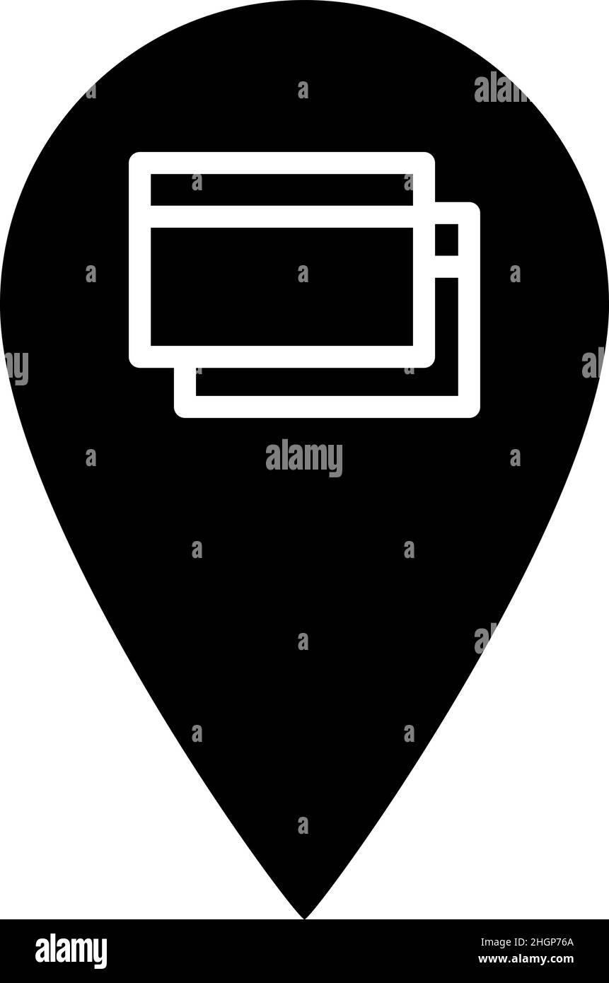 Mappa posizione Glyph icona vettore Illustrazione Vettoriale