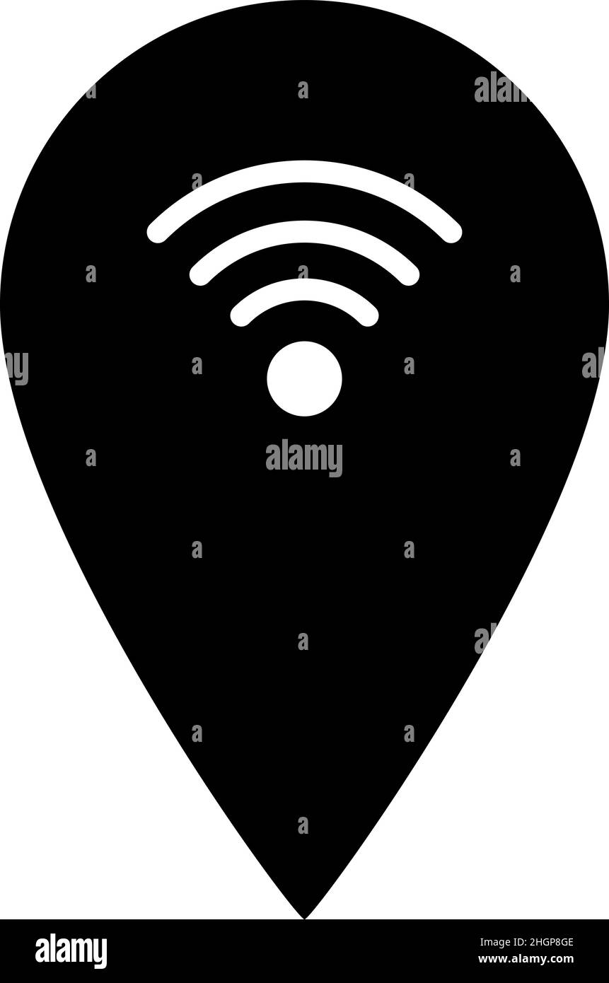 Vettore icona glyph posizione WiFi Illustrazione Vettoriale