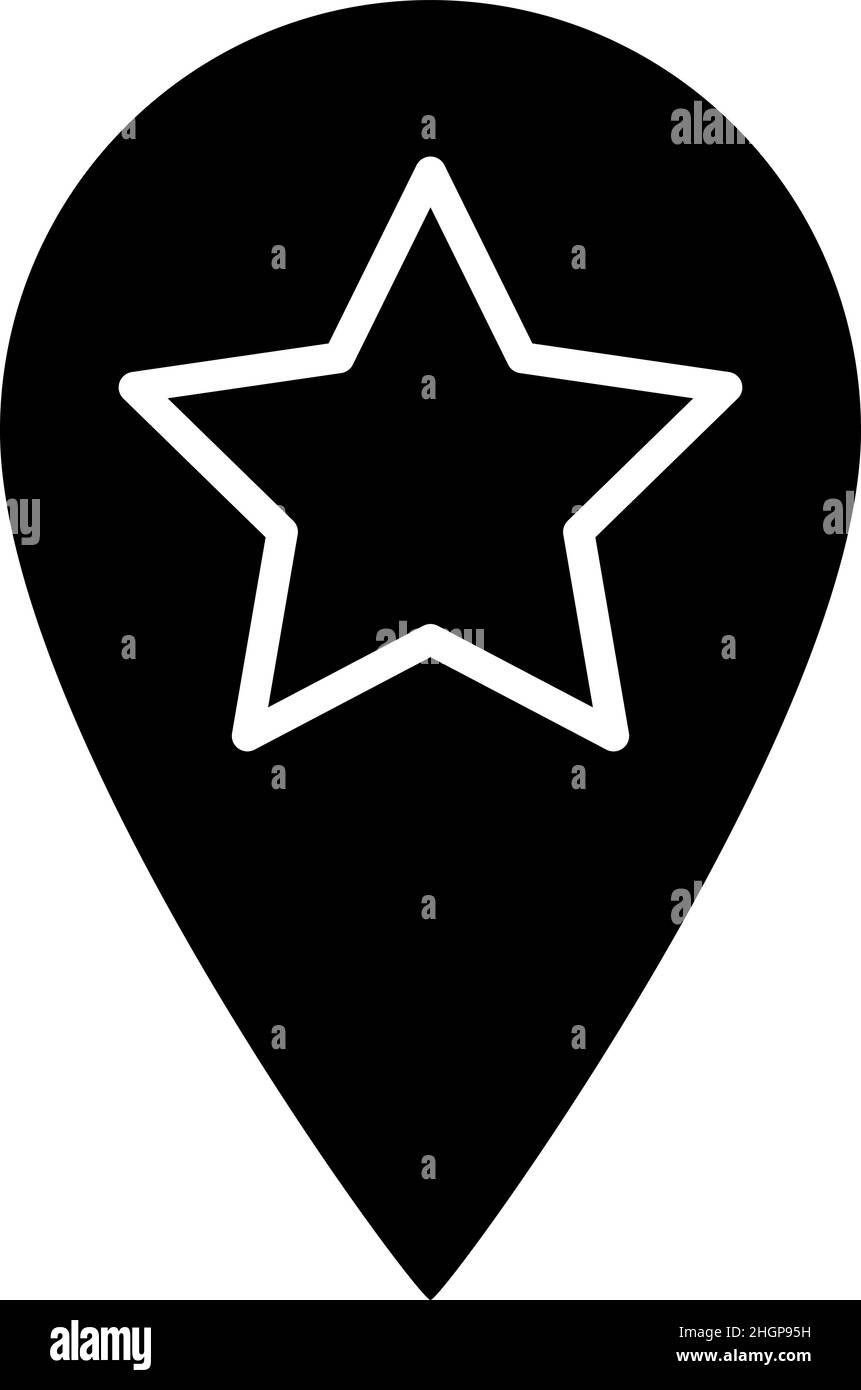 Location Star Glyph icona Vector Illustrazione Vettoriale