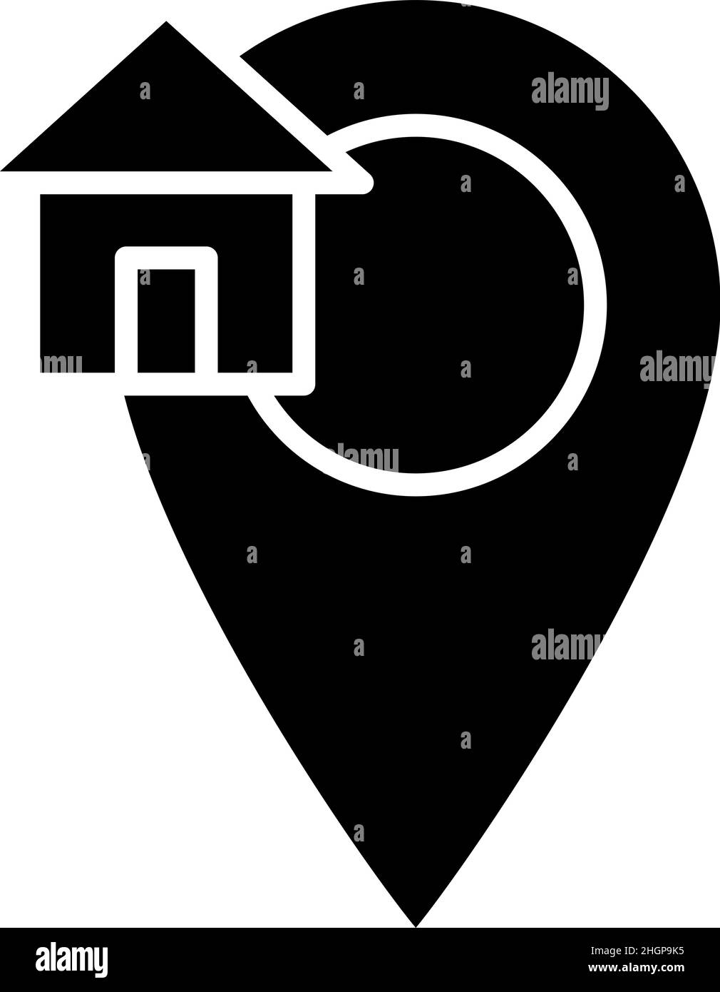 Home posizione Glyph icona vettore Illustrazione Vettoriale