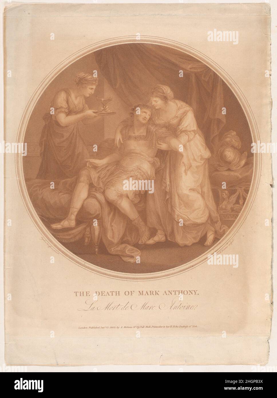 La morte di Mark Anthony – le Mort de Marc Antoine (Shakespeare, Antony e Cleopatra, atto 4, scena 15) 15 gennaio 1805 Jean Marie Delattre Francese. La morte di Mark Anthony – le Mort de Marc Antoine (Shakespeare, Antony e Cleopatra, atto 4, scena 15) 395652 Foto Stock