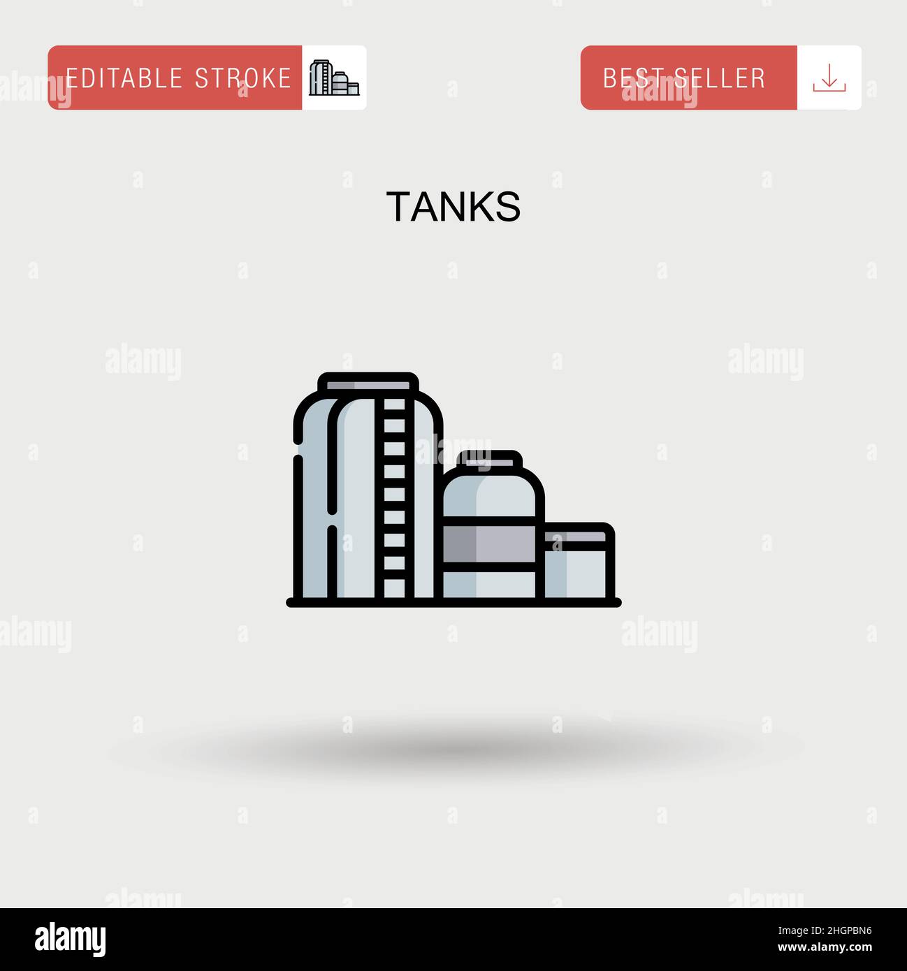 Icona vettore semplice Tanks. Illustrazione Vettoriale