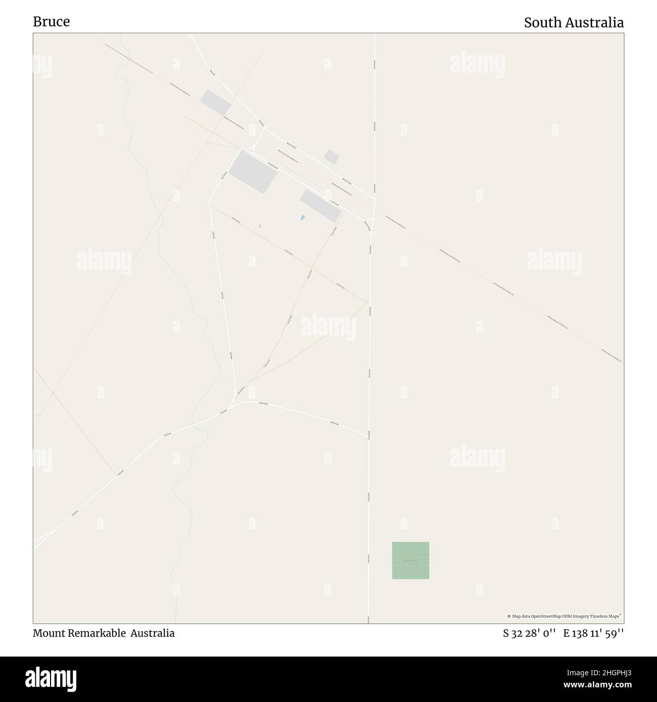 Bruce, Mount Remarkable, Australia, Australia del Sud, S 32 28' 0'', e 138 11' 59''', mappa, mappa senza tempo pubblicata nel 2021. Viaggiatori, esploratori e avventurieri come Florence Nightingale, David Livingstone, Ernest Shackleton, Lewis and Clark e Sherlock Holmes si sono affidati alle mappe per pianificare i viaggi verso gli angoli più remoti del mondo, Timeless Maps sta mappando la maggior parte delle località del mondo, mostrando il successo di grandi sogni Foto Stock