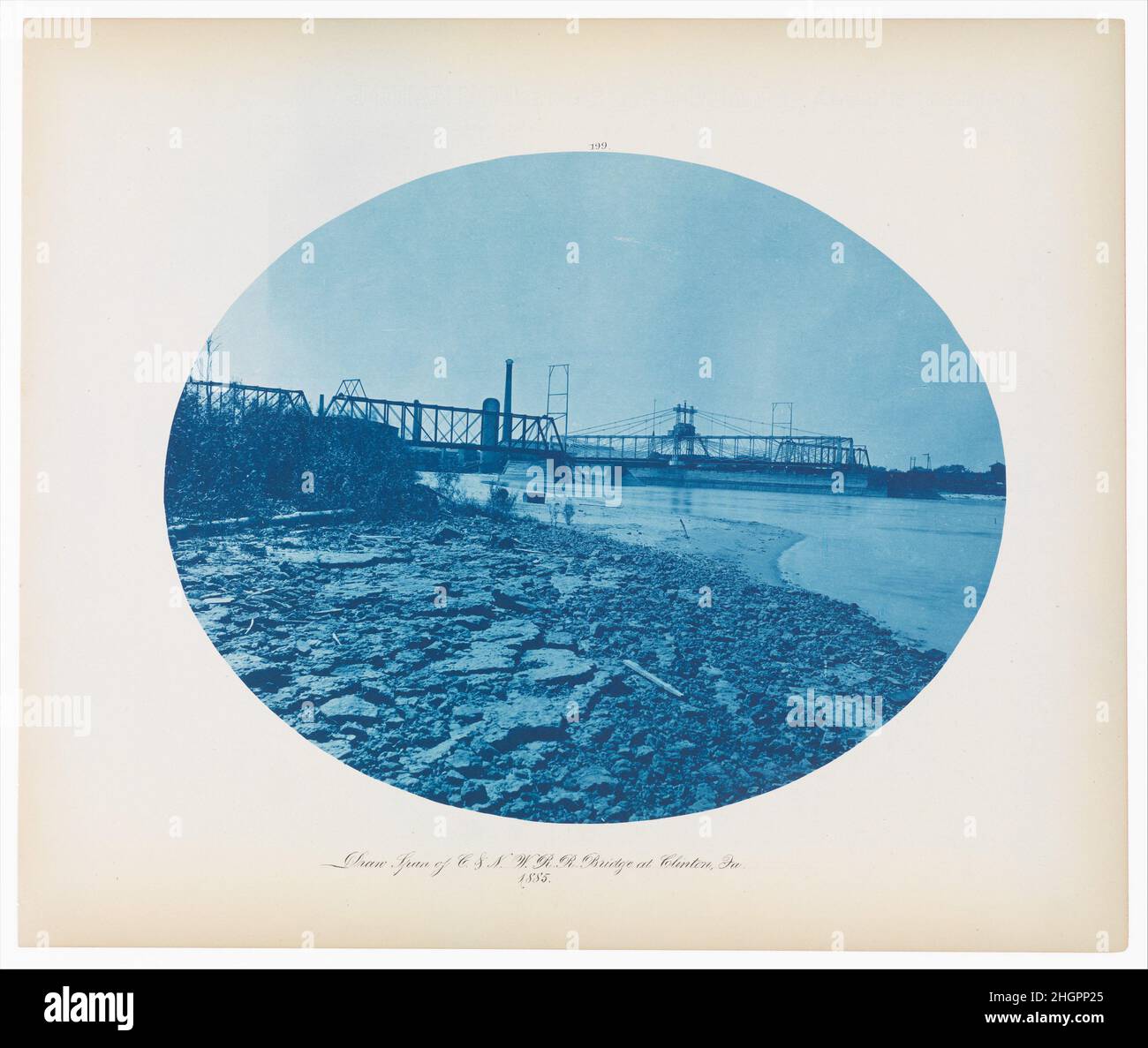 N. 199. Draw Span of Chicago & North Western Rail Road Bridge at Clinton, Iowa 1885 Henry P. Bosse American, nata in Germania. N. 199. Disegna Span of Chicago e North Western Rail Road Bridge a Clinton, Iowa 669918 Foto Stock