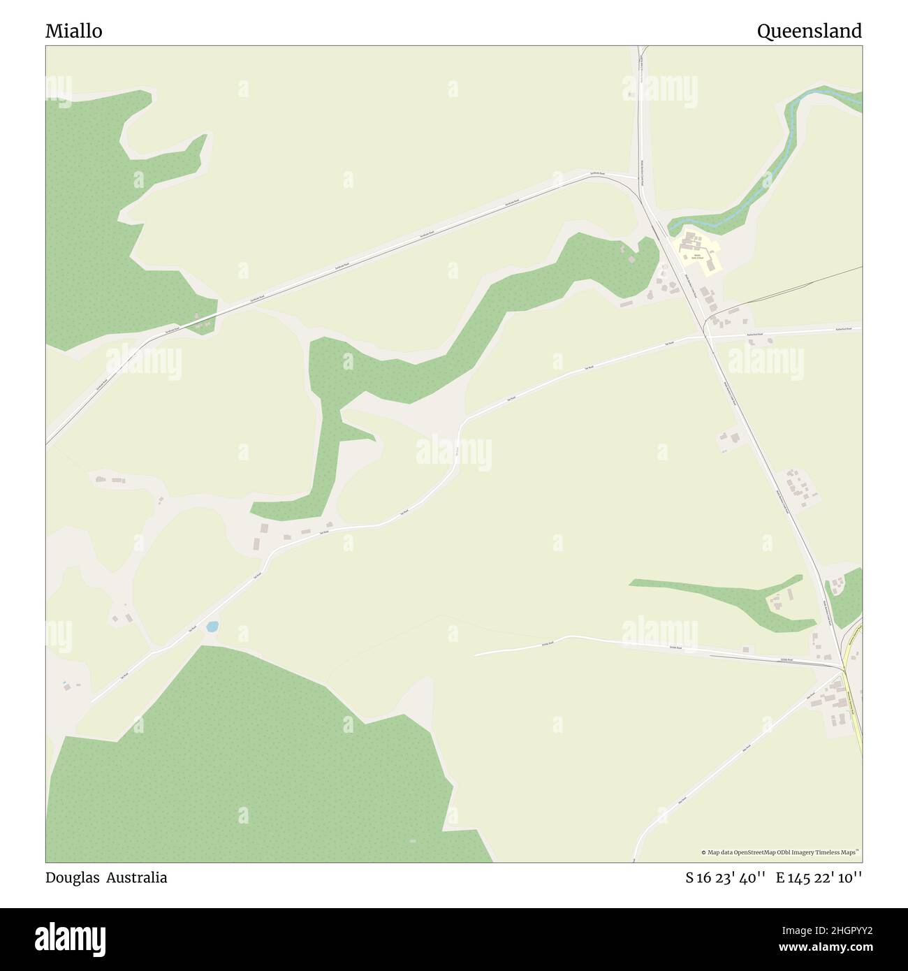 Miallo, Douglas, Australia, Queensland, S 16 23' 40'', e 145 22' 10''', mappa, mappa senza tempo pubblicata nel 2021. Viaggiatori, esploratori e avventurieri come Florence Nightingale, David Livingstone, Ernest Shackleton, Lewis and Clark e Sherlock Holmes si sono affidati alle mappe per pianificare i viaggi verso gli angoli più remoti del mondo, Timeless Maps sta mappando la maggior parte delle località del mondo, mostrando il successo di grandi sogni Foto Stock