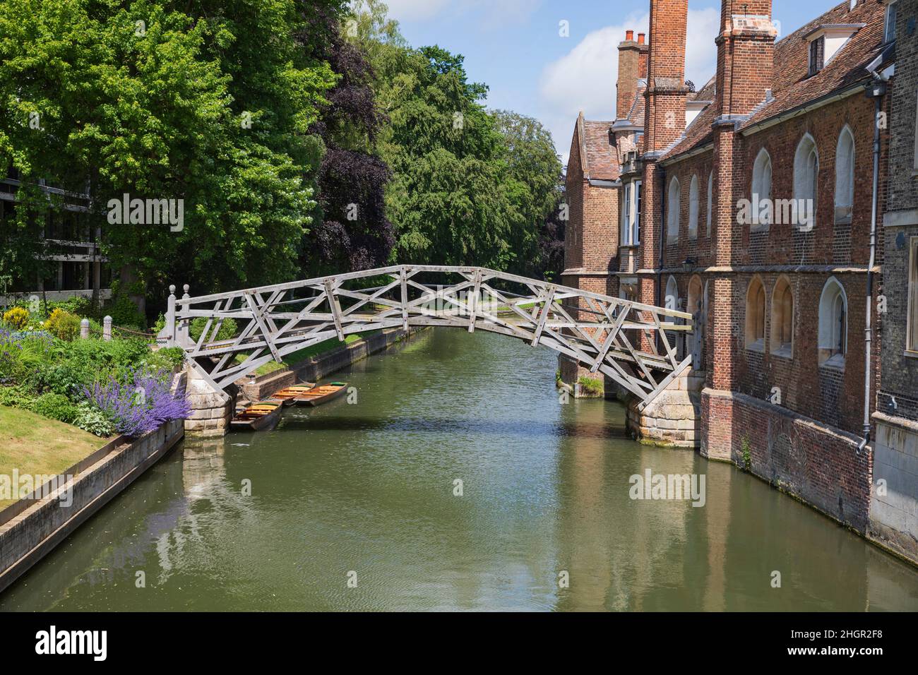 Il ponte Matematico sul fiume Cam a Cambridge, Inghilterra. Foto Stock