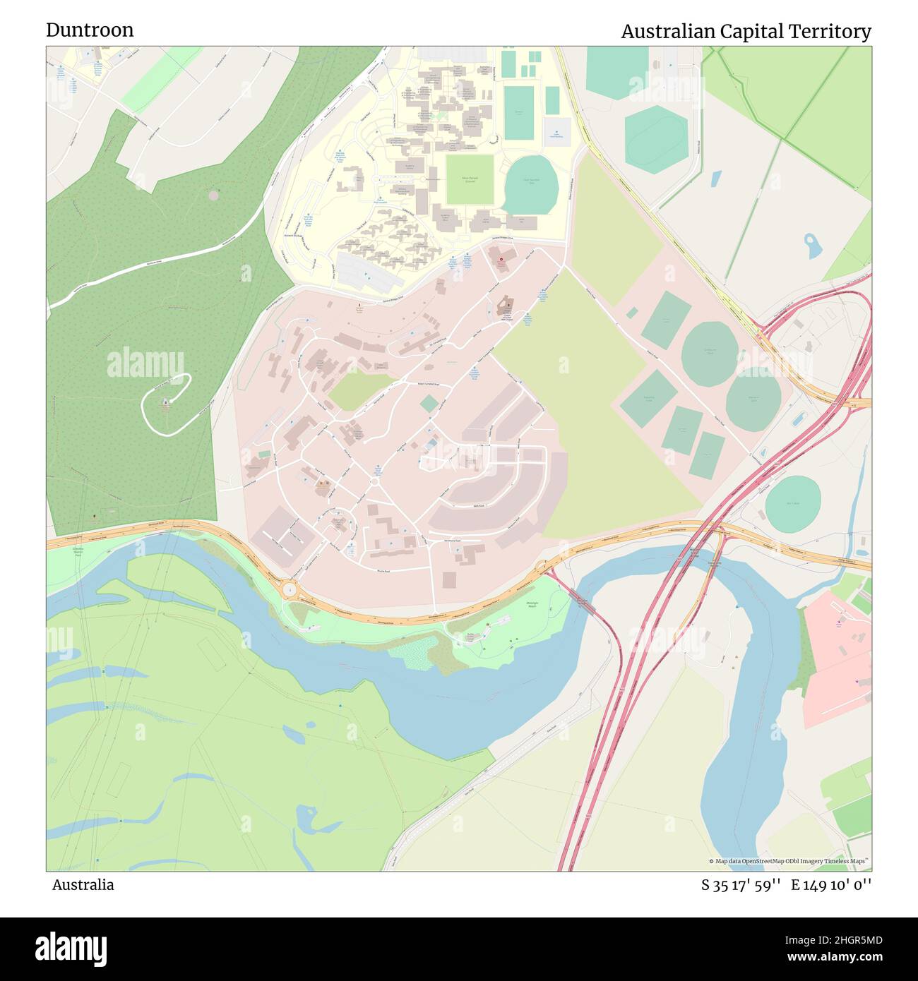 Duntroon, Australia, Australian Capital Territory, S 35 17' 59'', e 149 10' 0''', map, Timeless Map Published in 2021. Viaggiatori, esploratori e avventurieri come Florence Nightingale, David Livingstone, Ernest Shackleton, Lewis and Clark e Sherlock Holmes si sono affidati alle mappe per pianificare i viaggi verso gli angoli più remoti del mondo, Timeless Maps sta mappando la maggior parte delle località del mondo, mostrando il successo di grandi sogni Foto Stock