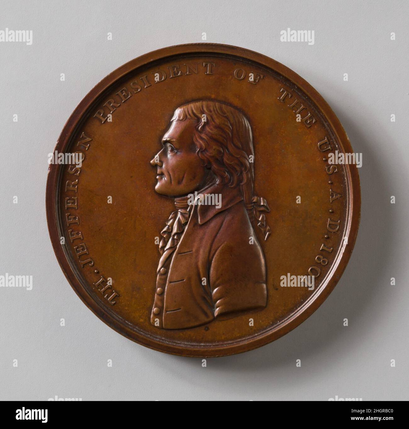 Thomas Jefferson 1801 Johann Mathias Reich. Thomas Jefferson. Johann Mathias Reich (americano (nato in Germania), Fürth, Baviera 1768–1833 Albany, New York). 1801. Bronzo Foto Stock