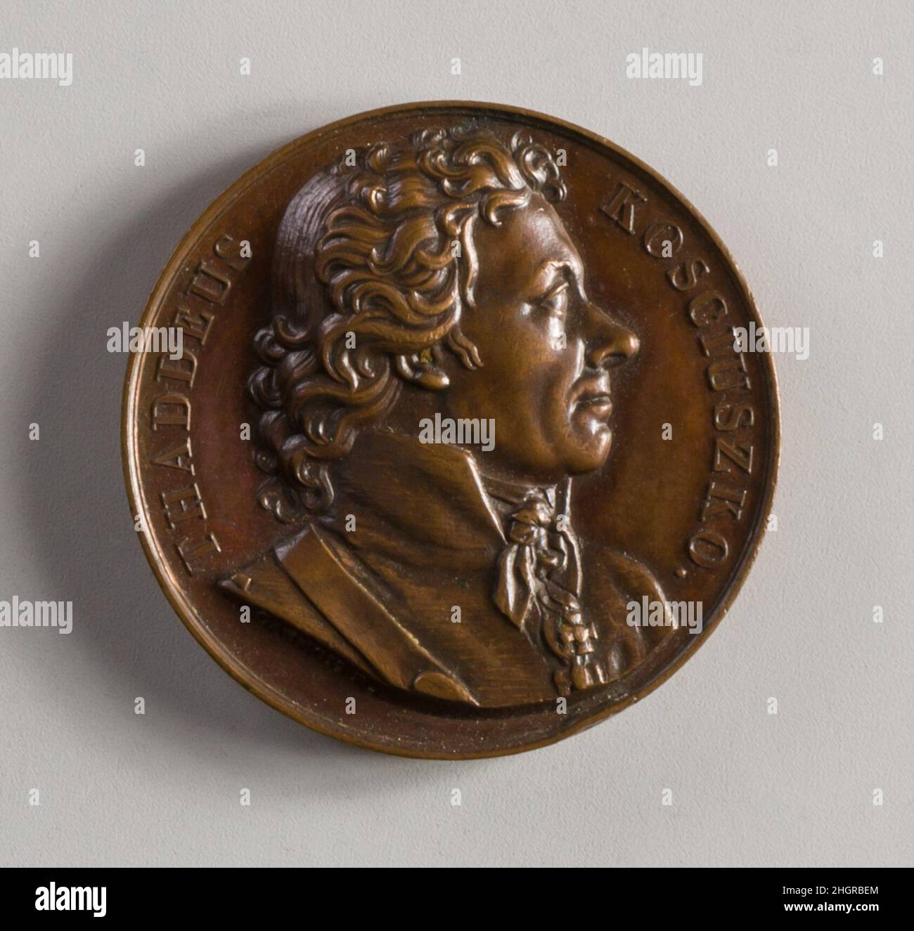 Medaglia di Thaddeus Kosciuszko 1818 Francis Augustin Caunois Francese. Medaglia di Thaddeus Kosciuszko. 1818. Bronzo. Fabbricato in Francia Foto Stock