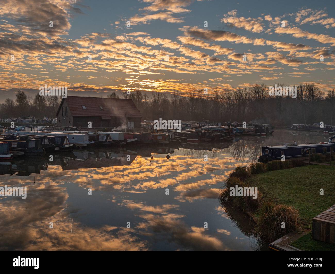 Campbell Wharf Marina a Milton Keynes Foto Stock