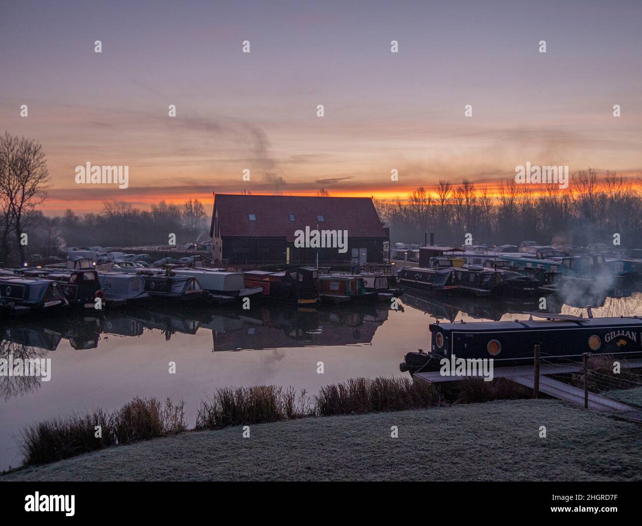 Campbell Wharf Marina a Milton Keynes Foto Stock