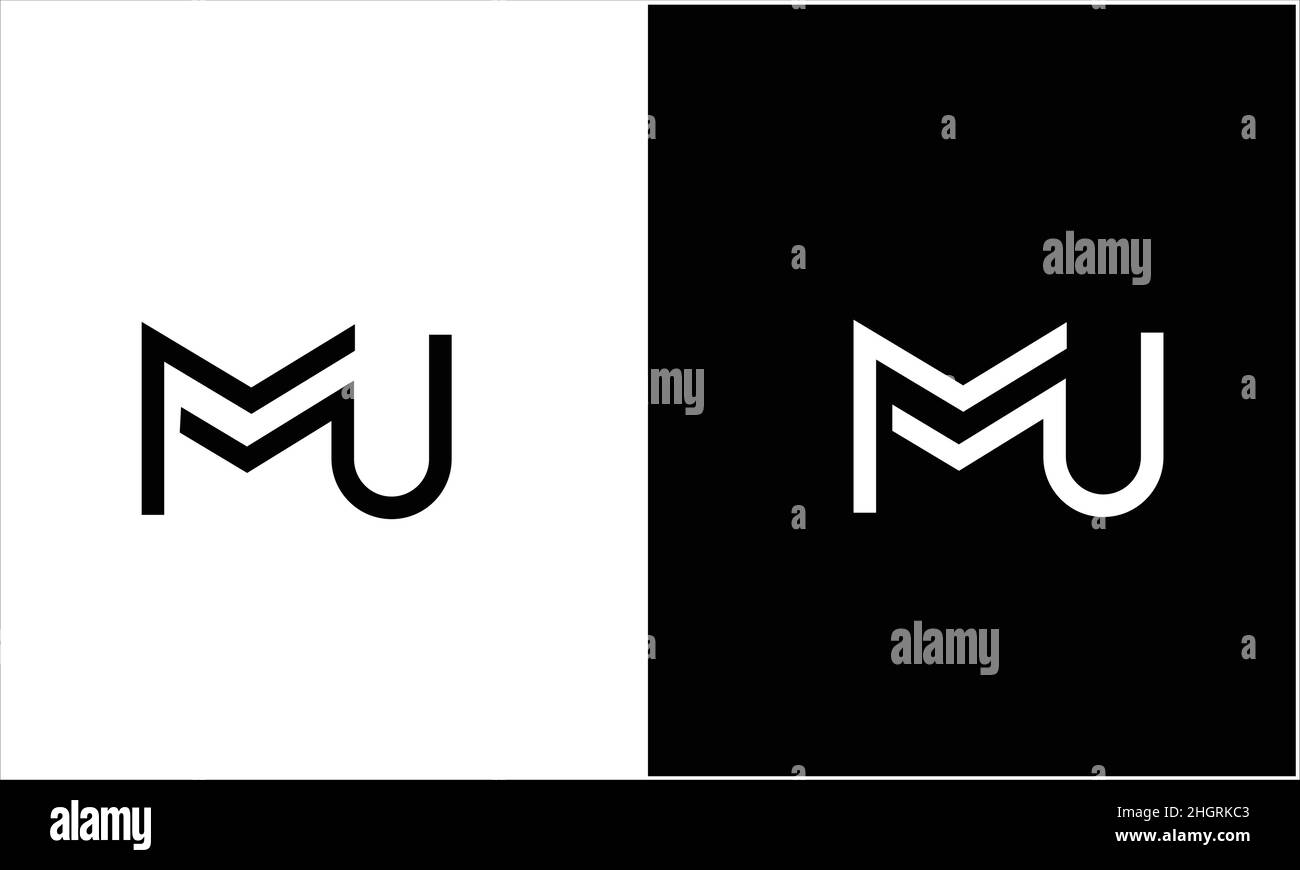 MU, UM Abstract Letters Logo monogramma Illustrazione Vettoriale