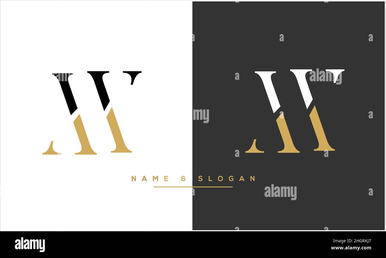MW, WM Abstract Letters Logo monogramma Illustrazione Vettoriale