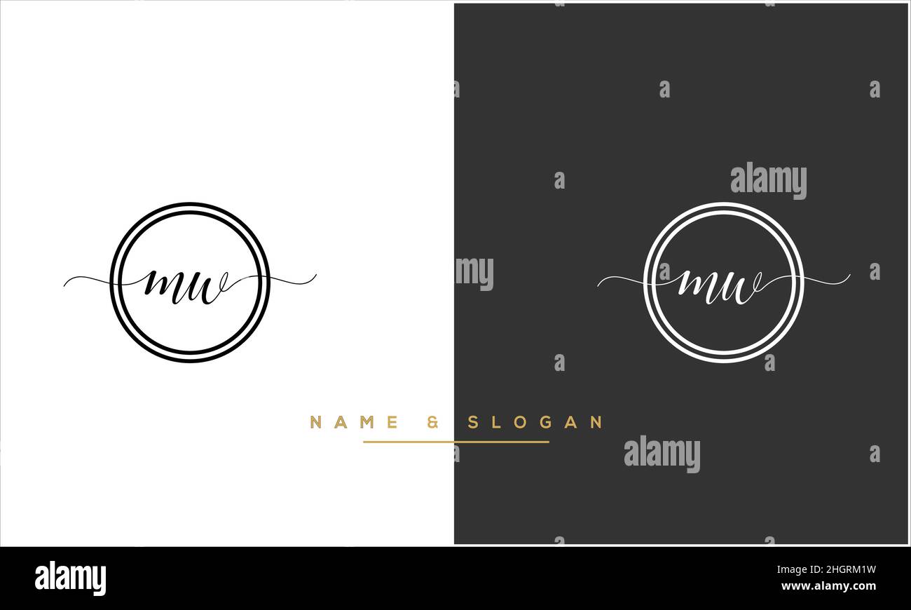 MW, WM Abstract Letters Logo monogramma Illustrazione Vettoriale