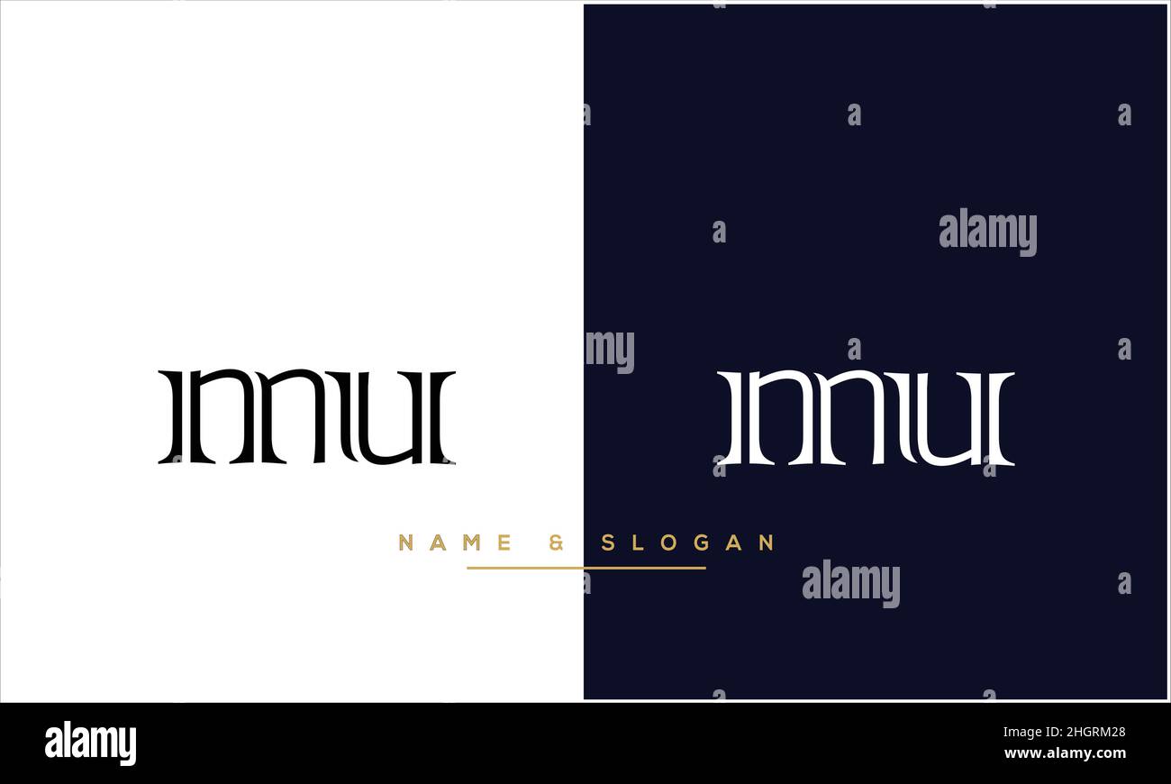 MU, UM Abstract Letters Logo monogramma Illustrazione Vettoriale