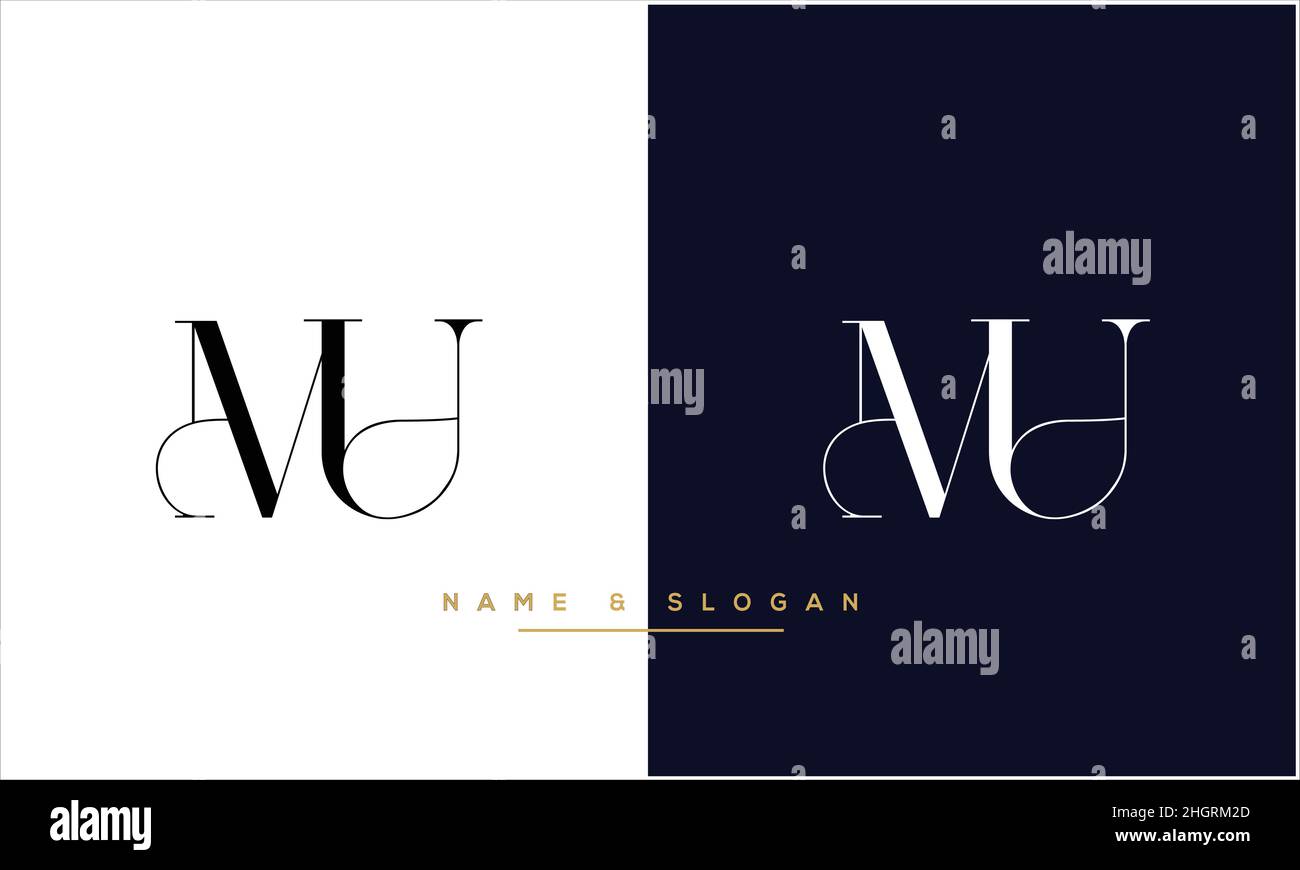 MU, UM Abstract Letters Logo monogramma Illustrazione Vettoriale