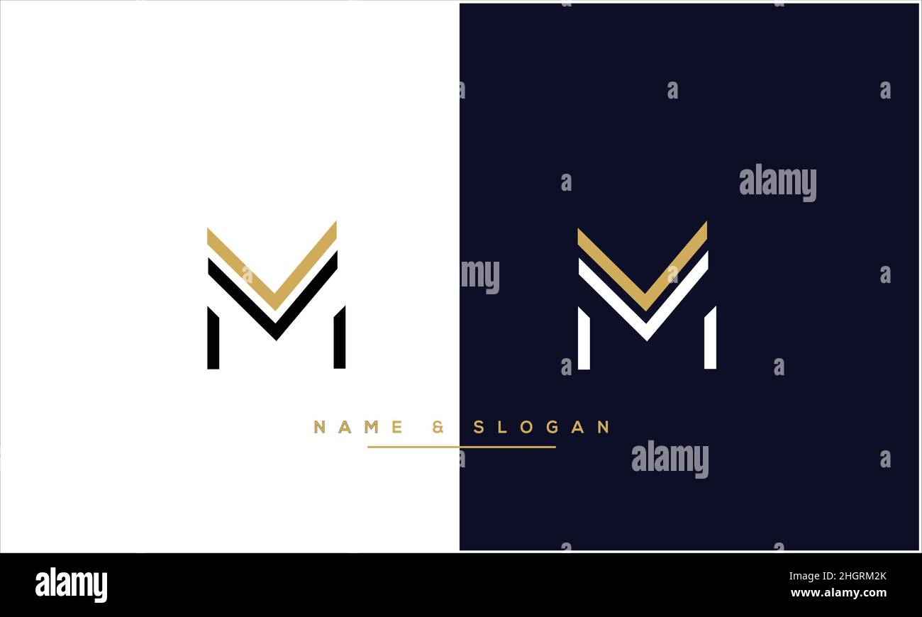MV, VM Abstract Letters Logo monogramma Illustrazione Vettoriale