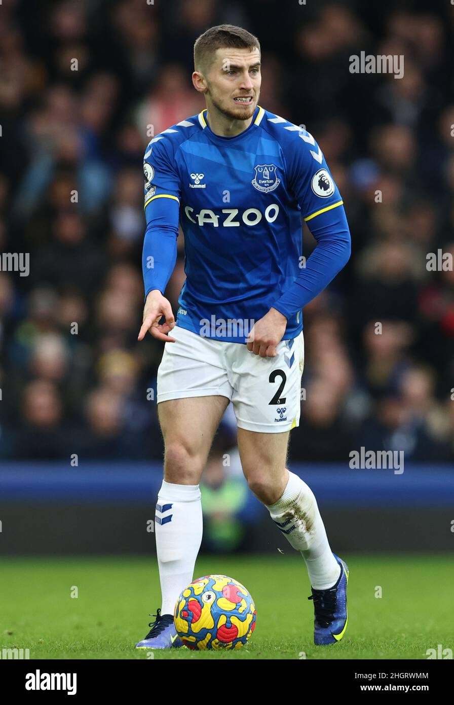 Liverpool, Inghilterra, 22nd gennaio 2022. Jonjoe Kenny di Everton durante la partita della Premier League al Goodison Park, Liverpool. Il credito dovrebbe essere: Darren Staples / Sportimage Foto Stock