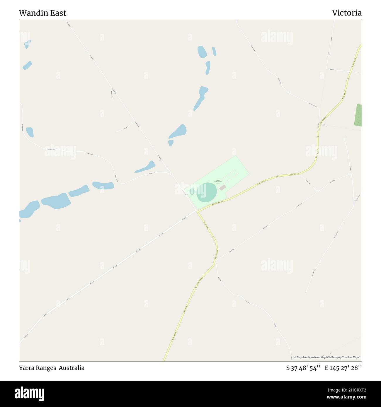 Wandin East, Yarra Ranges, Australia, Victoria, S 37 48' 54'', e 145 27' 28''', mappa, mappa senza tempo pubblicata nel 2021. Viaggiatori, esploratori e avventurieri come Florence Nightingale, David Livingstone, Ernest Shackleton, Lewis and Clark e Sherlock Holmes si sono affidati alle mappe per pianificare i viaggi verso gli angoli più remoti del mondo, Timeless Maps sta mappando la maggior parte delle località del mondo, mostrando il successo di grandi sogni Foto Stock