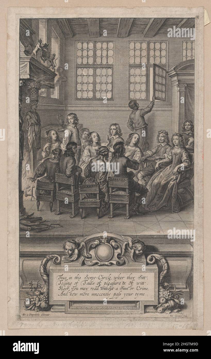 La famiglia di William Cavendish, marchese di Newcastle-upon-Tyne 1656 Peeter Clouwet. La famiglia di William Cavendish, marchese di Newcastle-upon-Tyne. Dopo Abraham van Diepenbeeck (Fiammingo, Hertogenbosch 1596–1675 Anversa). 1656. Incisione. Peeter Clouwet (Fiammingo, Anversa 1629–1670 Anversa). William Cavendish, 1st duca di Newcastle-upon-Tyne (britannico, bap. 1593–1676). Stampa Foto Stock