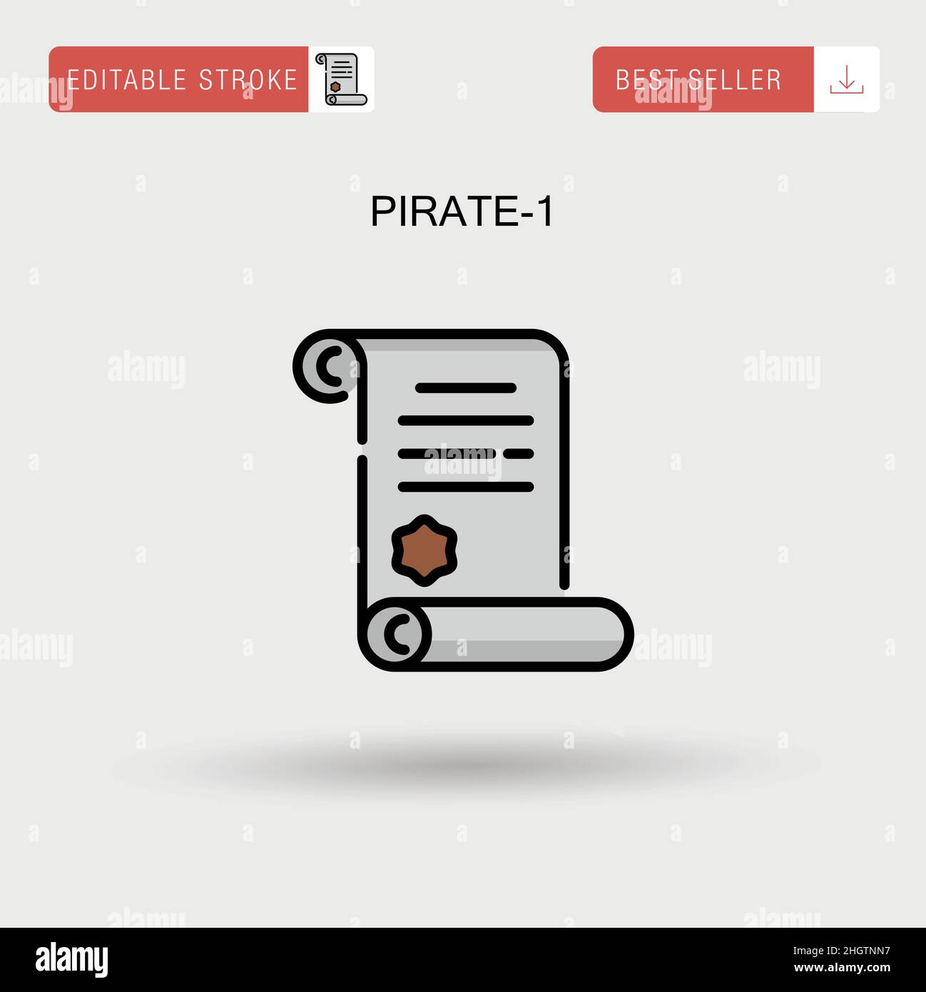 Icona vettore semplice Pirate-1. Illustrazione Vettoriale