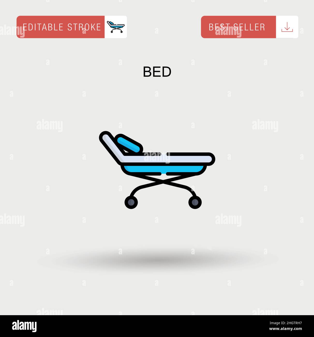 Icona vettore letto semplice. Illustrazione Vettoriale