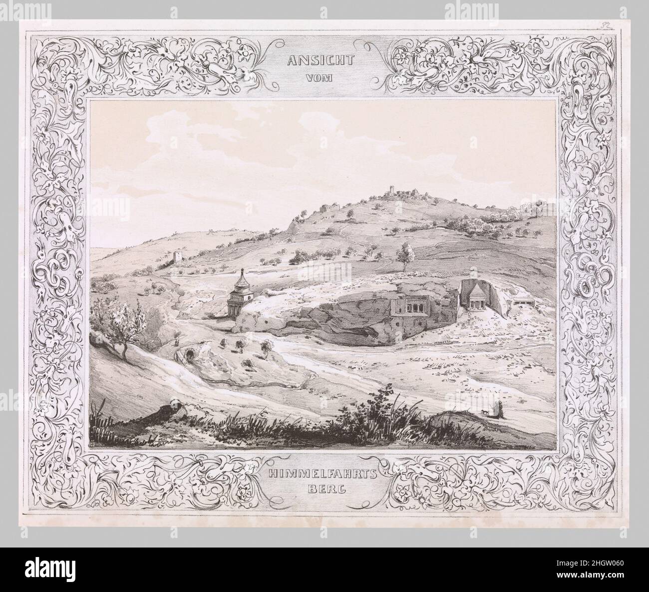 Veduta del Monte degli Ulivi, da Malerische Ansichten aus dem Orient, gessamelt auf der Reise Sr. Hoheit des Herrn Herzogs Maximilian in Bayern nach Nubien, Aegypten, Palaestina, Sirien und Malta (pittoresche vedute dall'Oriente, radunate sul viaggio della sua altezza serena, il Duca di Baviera, Massimiliano in Baviera, A Nubia, Egitto, Palestina, Siria e Malta) 1839 Heinrich von Mayr. Vista del Monte degli Ulivi, da Malerische Ansichten aus dem Orient, gessamelt auf der Reise Sr. Hoheit des Herrn Herzogs Maximilian in Bayern nach Nubien, Aegypten, Palaestina, Sirien und Malta (pittoresche viste f Foto Stock