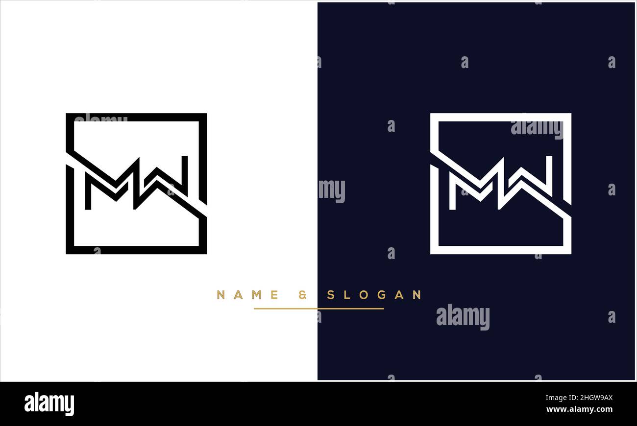 MW, WM Abstract Letters Logo MONOGRAMMA Illustrazione Vettoriale