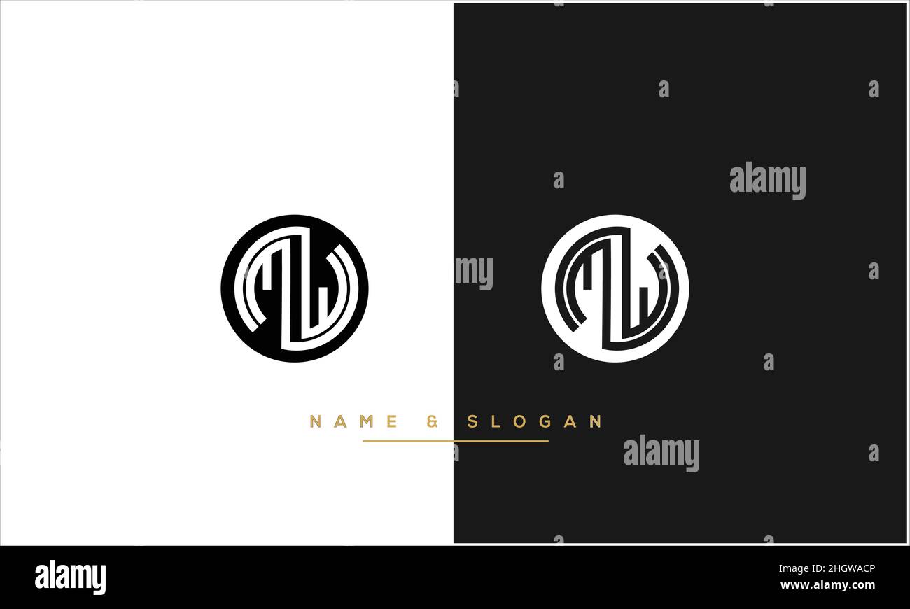 MW, WM Abstract Letters Logo MONOGRAMMA Illustrazione Vettoriale