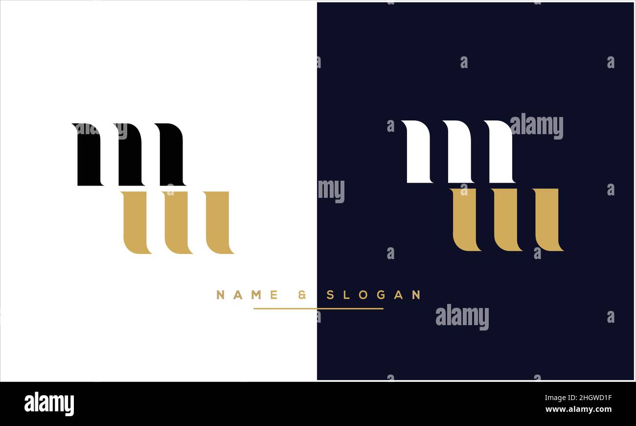 MW, WM Abstract Letters Logo MONOGRAMMA Illustrazione Vettoriale