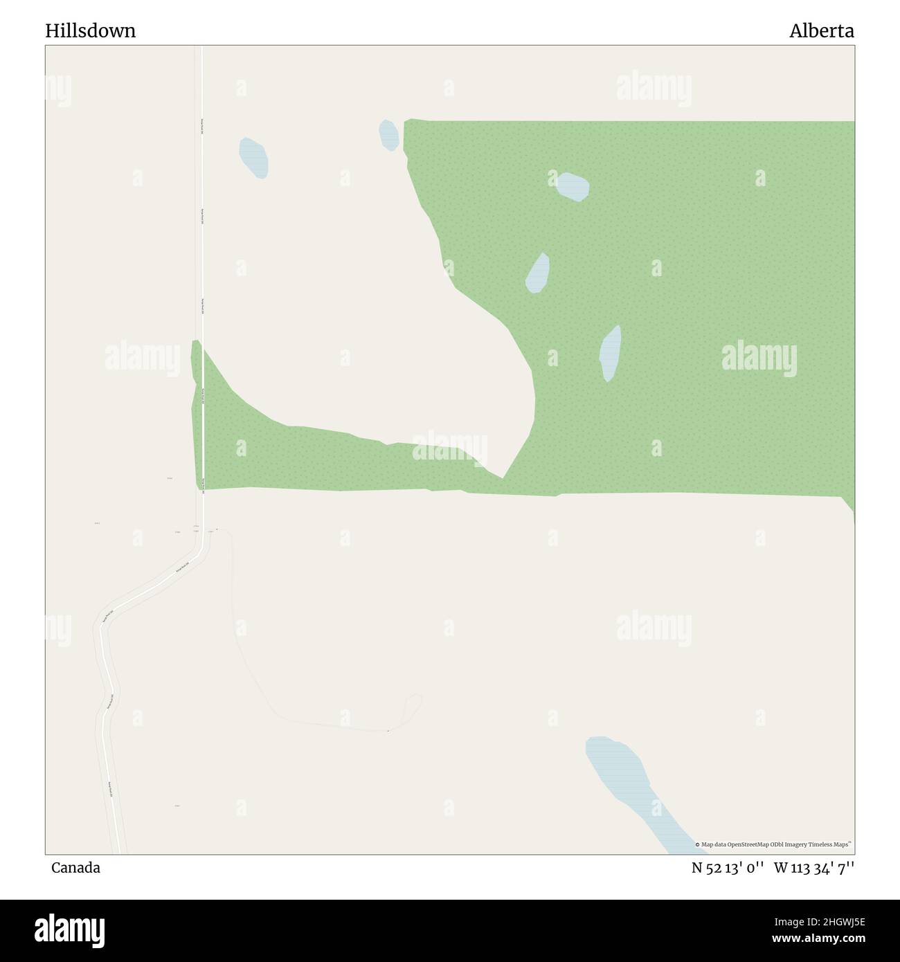 Hillsdown, Canada, Alberta, N 52 13' 0'', W 113 34' 7'', mappa, mappa senza tempo pubblicata nel 2021. Viaggiatori, esploratori e avventurieri come Florence Nightingale, David Livingstone, Ernest Shackleton, Lewis and Clark e Sherlock Holmes si sono affidati alle mappe per pianificare i viaggi verso gli angoli più remoti del mondo, Timeless Maps sta mappando la maggior parte delle località del mondo, mostrando il successo di grandi sogni Foto Stock