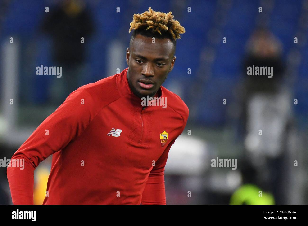 Roma, Italia. 20th Jan 2022. Tammy Abrahamo dell'A.S. Roma in occasione dell'ottava finale di Coppa Italia tra A.S. Roma e USA Lecce il 20th gennaio 2022 allo Stadio Olimpico di Roma. (Credit Image: © Domenico Cippitelli/Pacific Press via ZUMA Press Wire) Foto Stock