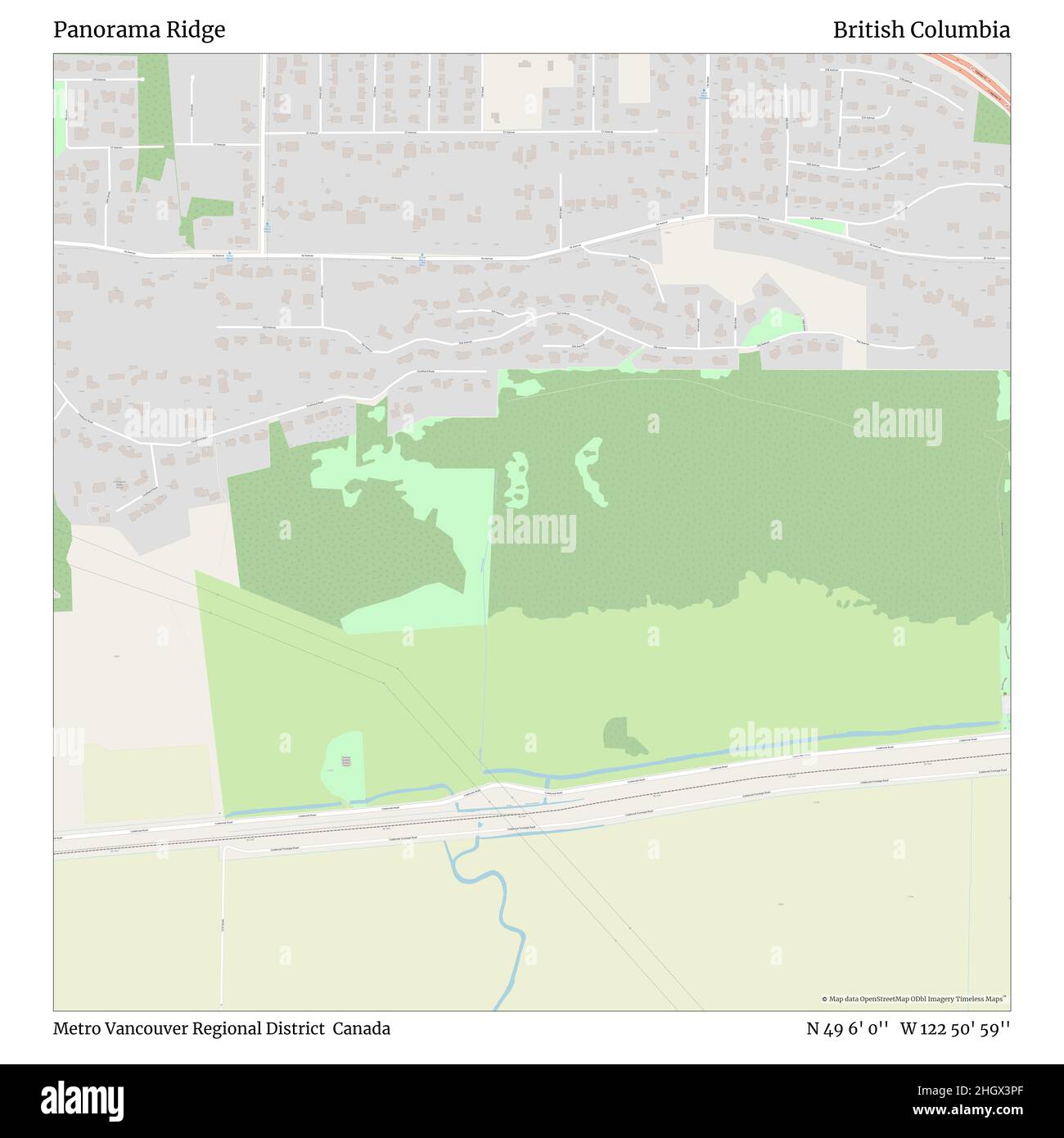 Panorama Ridge, Metro Vancouver Regional District, Canada, British Columbia, N 49 6' 0'', W 122 50' 59''', mappa, Mappa senza tempo pubblicata nel 2021. Viaggiatori, esploratori e avventurieri come Florence Nightingale, David Livingstone, Ernest Shackleton, Lewis and Clark e Sherlock Holmes si sono affidati alle mappe per pianificare i viaggi verso gli angoli più remoti del mondo, Timeless Maps sta mappando la maggior parte delle località del mondo, mostrando il successo di grandi sogni Foto Stock