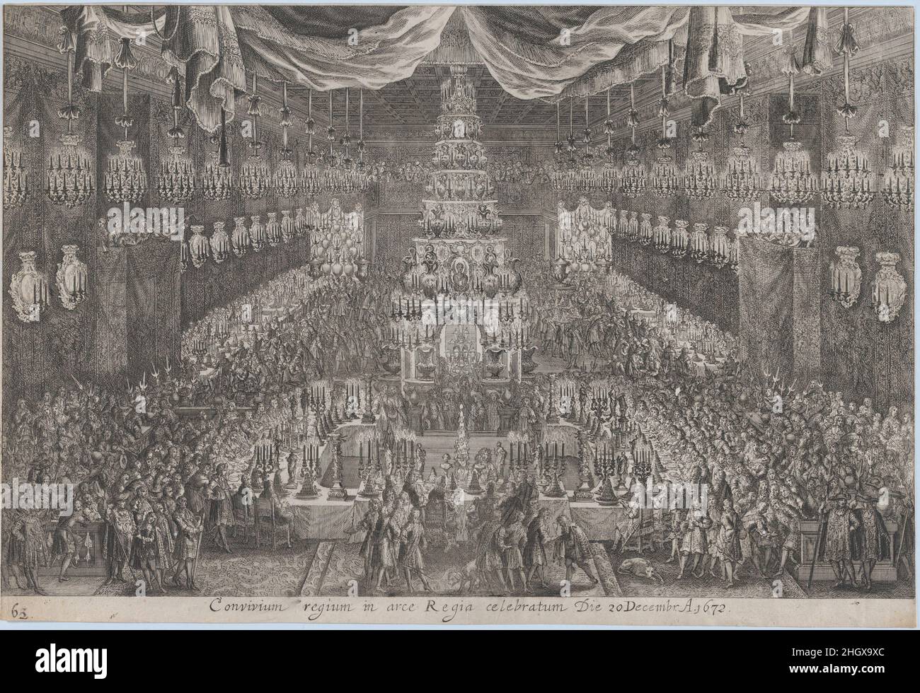 Incoronazione di Carlo XI, Stoccolma, 20 dicembre 1672 1672 Georg Christoph Eimmart il giovane questo foglio è il piatto 62 dal libro 'Das grosze Carrosel und Prächtige Ring-Rannen...', Stoccolma, J. G. Eberdt (1672). Vedere 55,556 per un record relativo alla copia del libro nell'MMA, che contiene le piastre 1–61. Incoronazione di Carlo XI, Stoccolma, 20 dicembre 1672. Georg Christoph Eimmart il giovane (tedesco, Regensburg 1638–1705 Norimberga). 1672. Acquaforte Foto Stock