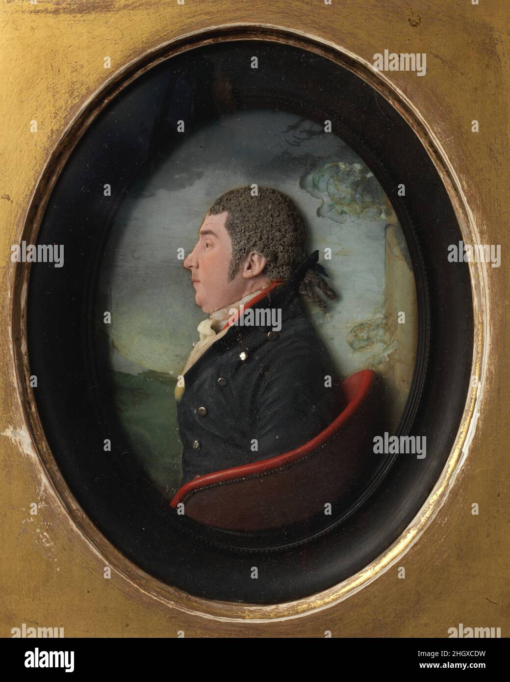 Ritratto di un uomo 1798 forse di Joachim Smith la cornice sembra essere originale. Ritratto di un uomo. Inglese. 1798. Cera colorata; telaio: Legno. Scultura-miniatura Foto Stock
