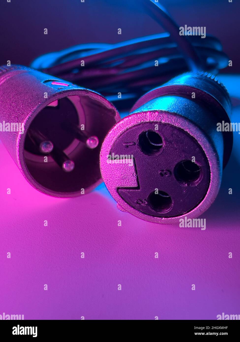 Cavo XLR e inserire una macro shot Foto Stock