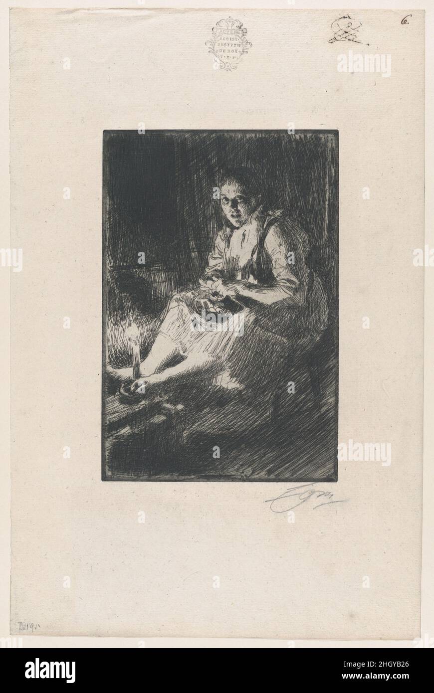 IDA 1905 Anders Zorn svedese. Ida. Anders Zorn (svedese, Mora 1860–1920 Mora). 1905. Incisione; terzo stato di tre. Stampa Foto Stock