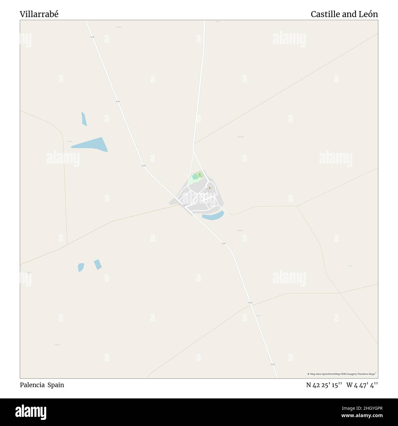 Villarrabé, Palencia, Spagna, Castille e León, N 42 25' 15'', W 4 47' 4''', mappa, mappa senza tempo pubblicata nel 2021. Viaggiatori, esploratori e avventurieri come Florence Nightingale, David Livingstone, Ernest Shackleton, Lewis and Clark e Sherlock Holmes si sono affidati alle mappe per pianificare i viaggi verso gli angoli più remoti del mondo, Timeless Maps sta mappando la maggior parte delle località del mondo, mostrando il successo di grandi sogni Foto Stock