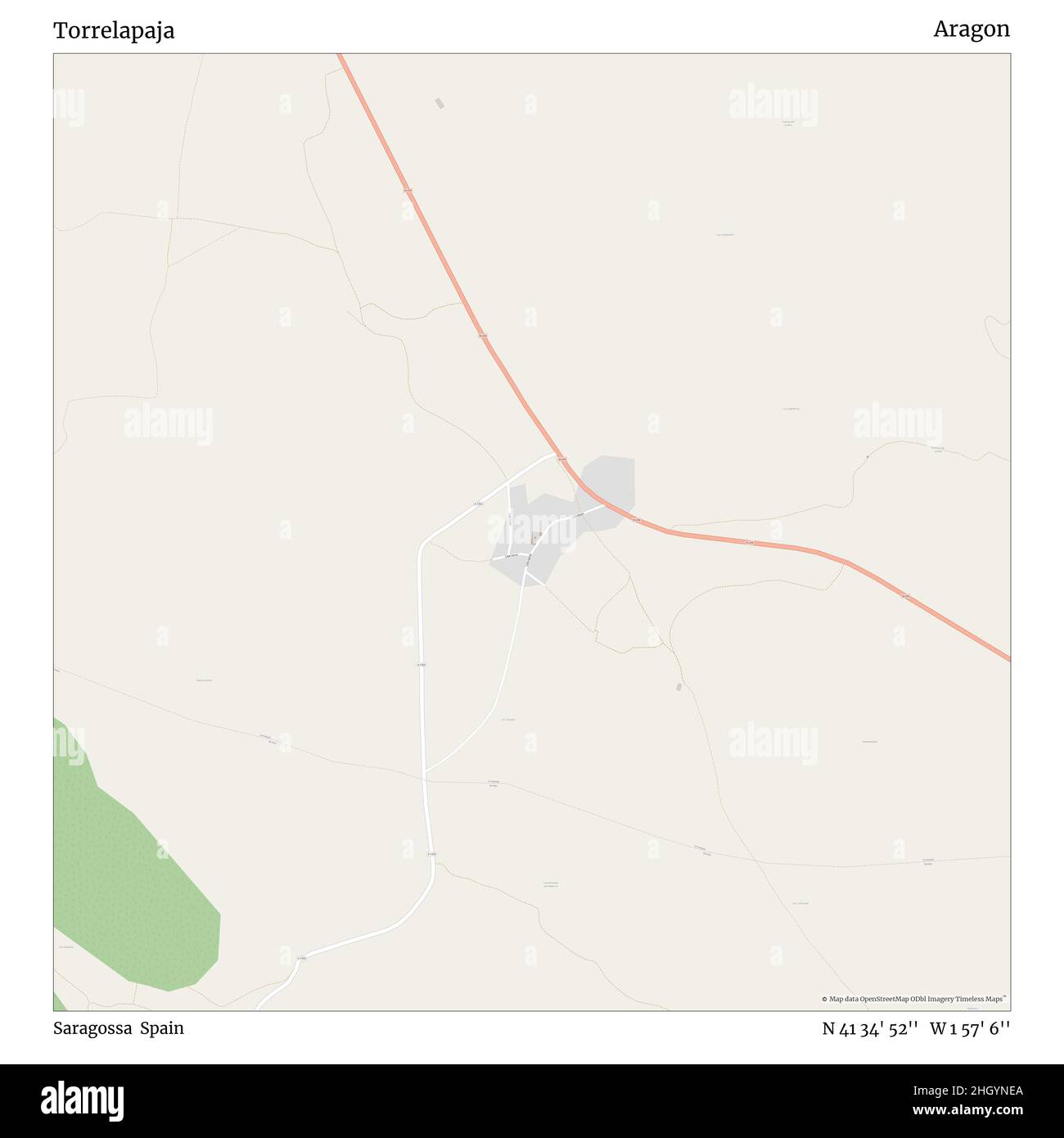 Torrelapaja, Saragozza, Spagna, Aragona, N 41 34' 52'', W 1 57' 6''', mappa, Mappa senza tempo pubblicata nel 2021. Viaggiatori, esploratori e avventurieri come Florence Nightingale, David Livingstone, Ernest Shackleton, Lewis and Clark e Sherlock Holmes si sono affidati alle mappe per pianificare i viaggi verso gli angoli più remoti del mondo, Timeless Maps sta mappando la maggior parte delle località del mondo, mostrando il successo di grandi sogni Foto Stock