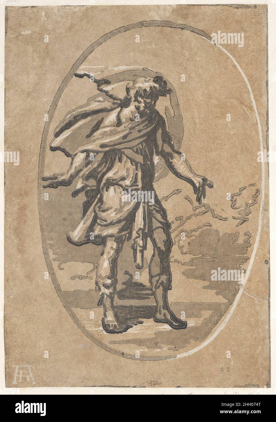 Olympus (sorpresa) ca. 1540–50 Niccolò Vicentino Italiano. Olympus (sorpresa). Niccolò Vicentino (italiano, attivo ca. 1510–ca. 1550). ca. 1540–50. Legno chiaroscuro da tre blocchi in inchiostro marrone; sesto stato di sei. Andrea Andreani (italiano, Mantova 1558/1559–1629). Stampa Foto Stock
