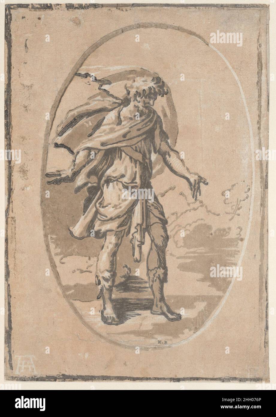 Olympus (sorpresa) ca. 1540–50 Niccolò Vicentino Italiano. Olympus (sorpresa). Niccolò Vicentino (italiano, attivo ca. 1510–ca. 1550). ca. 1540–50. Taglio di legno chiaroscuro stampato da tre blocchi in inchiostro marrone; sesto stato di sei. Andrea Andreani (italiano, Mantova 1558/1559–1629). Stampa Foto Stock
